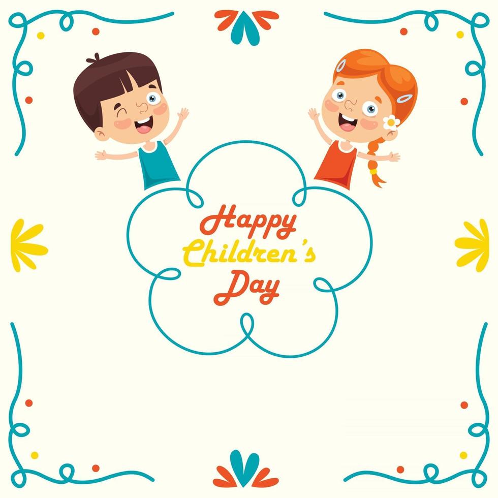 Concept Of Happy Kids Day vector