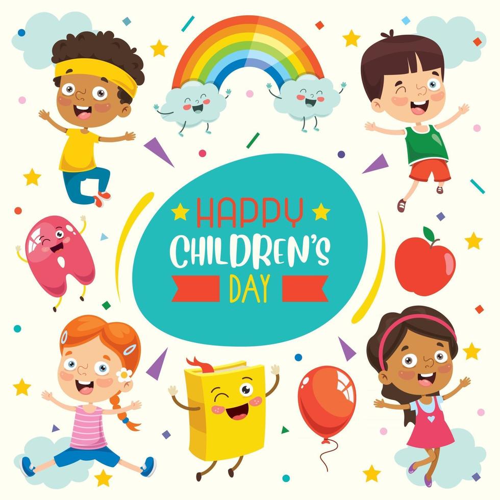 concepto de día de los niños felices vector