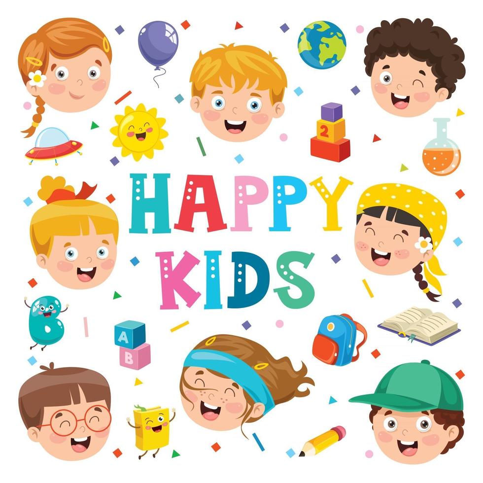 concepto de día de los niños felices vector