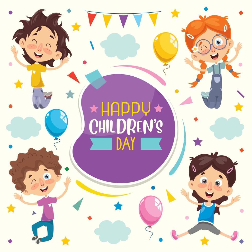 Concept Of Happy Kids Day vector