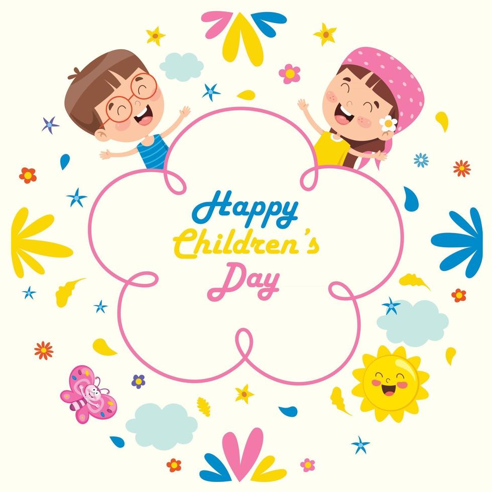 Concept Of Happy Kids Day vector