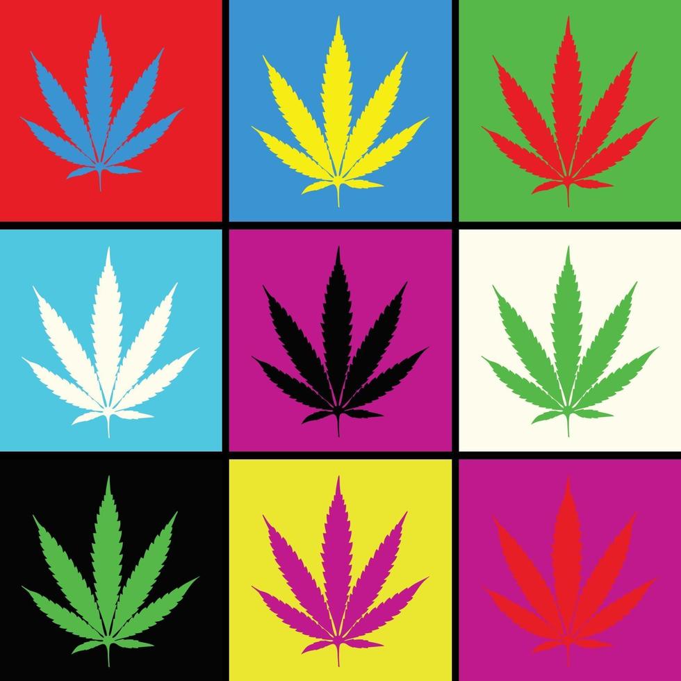 Cannabis leaf psycho poster vector