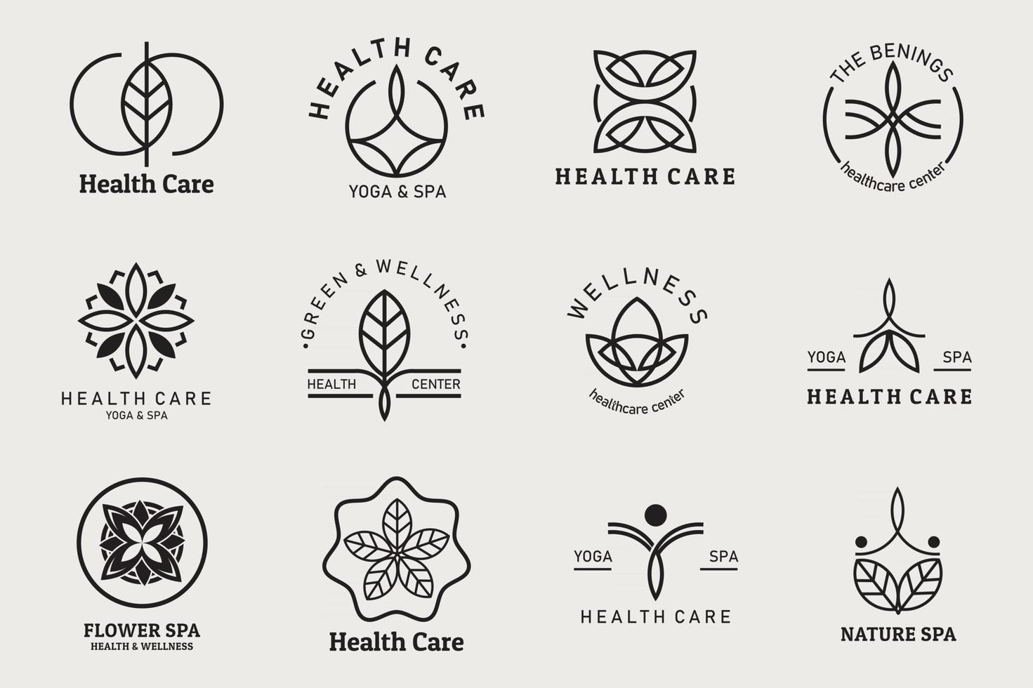 vector de conjunto de plantilla de logotipo de centro de salud