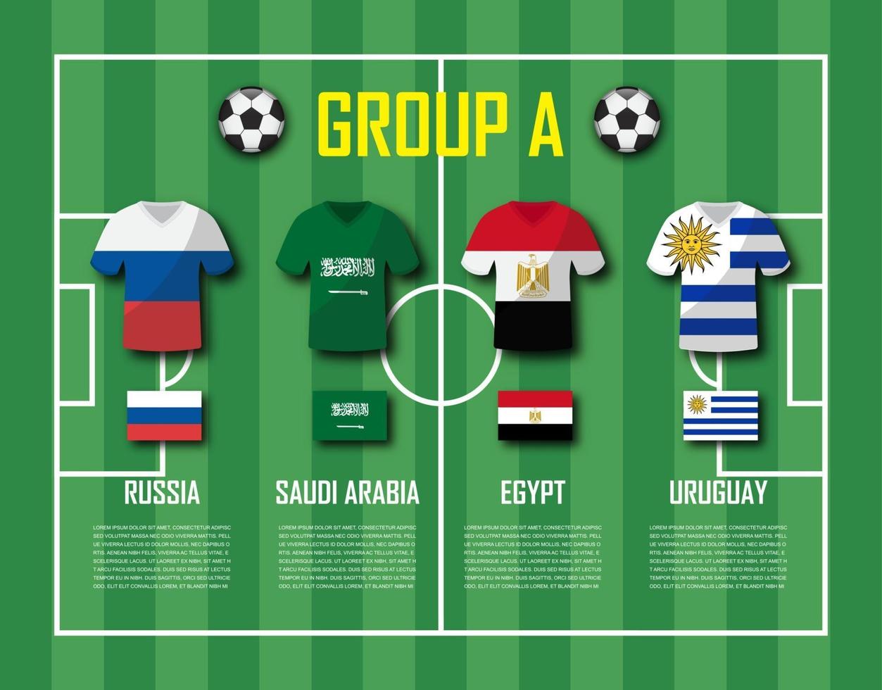 Fifa world cup russia 2018 group a fixture Vector Image