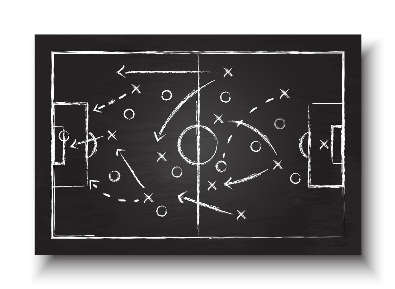 Formación de la copa de fútbol y pizarra de táctica con vector de estrategia de juego de fútbol para el concepto de torneo del campeonato mundial internacional 2018