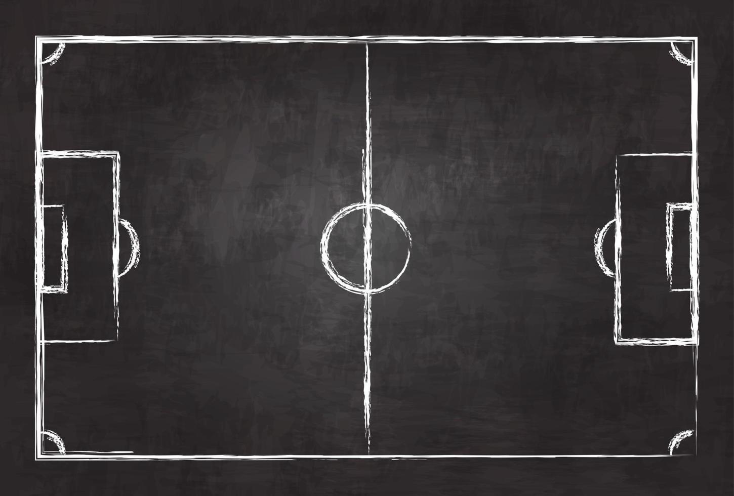 Realistic illustration football or soccer field on chalkboard texture