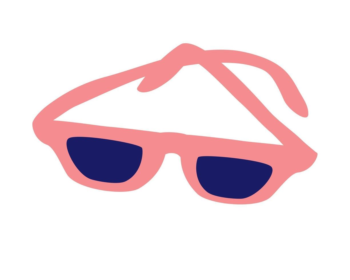 Sunglasses icon Summer time fabric design Fashion Concept of recreation and travel to warm countries Isolated vector illustration flat design