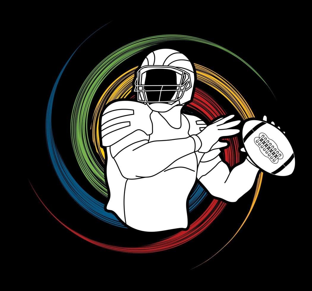 Graffiti American Football Player vector