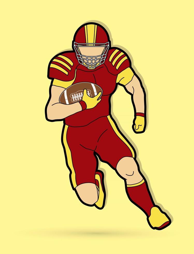 American Football Player Running Action vector