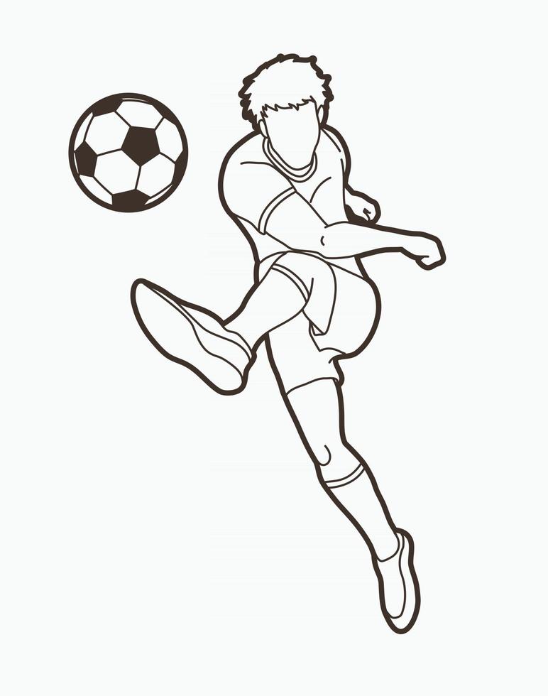 Soccer Player Shooting a Ball Action vector