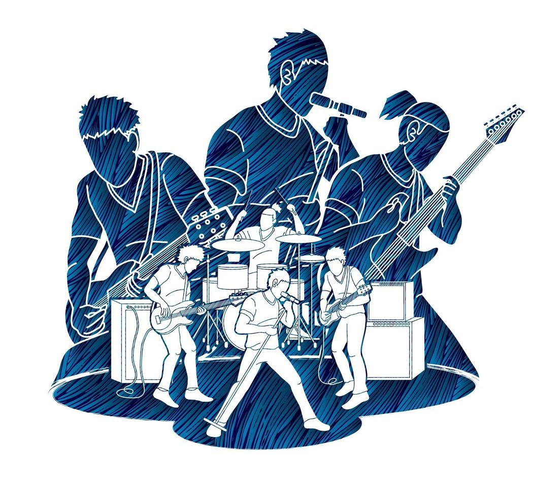 Silhouette Music Band vector