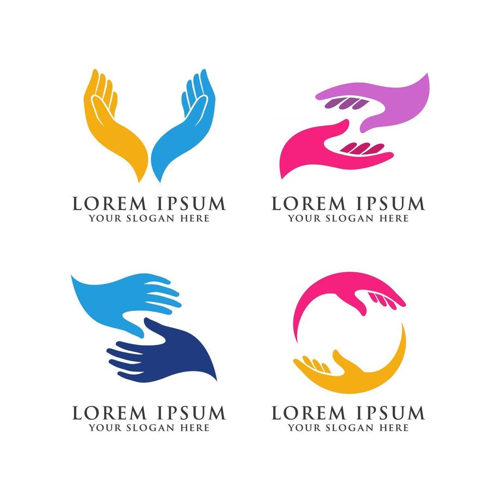 hand care logo design template vector icon