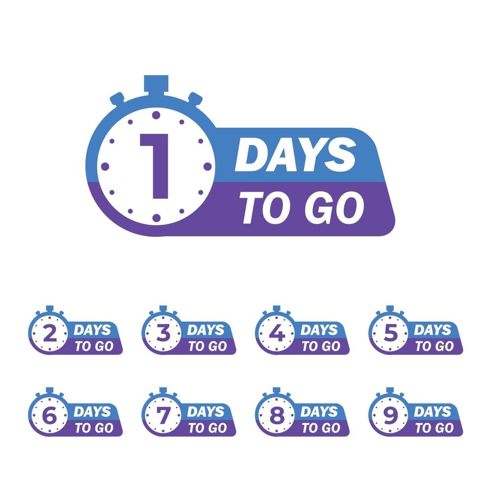 countdown 9 days left discount template vector
