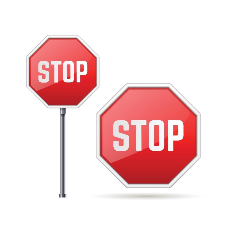 stop  sign icon collection vector