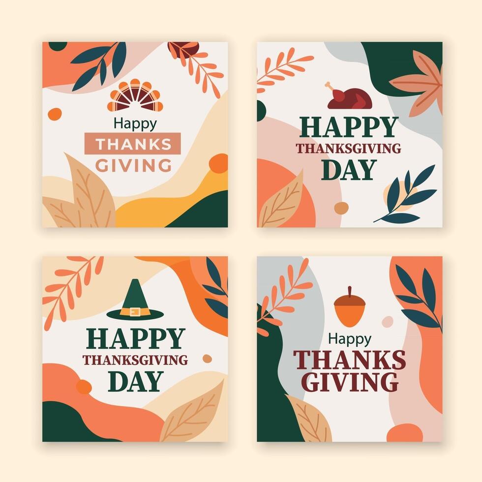 thanksgiving greeting card template vector