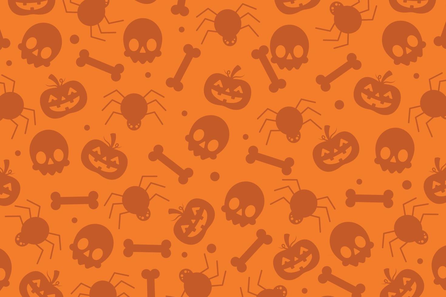 halloween background template with scary pumpkin face vector