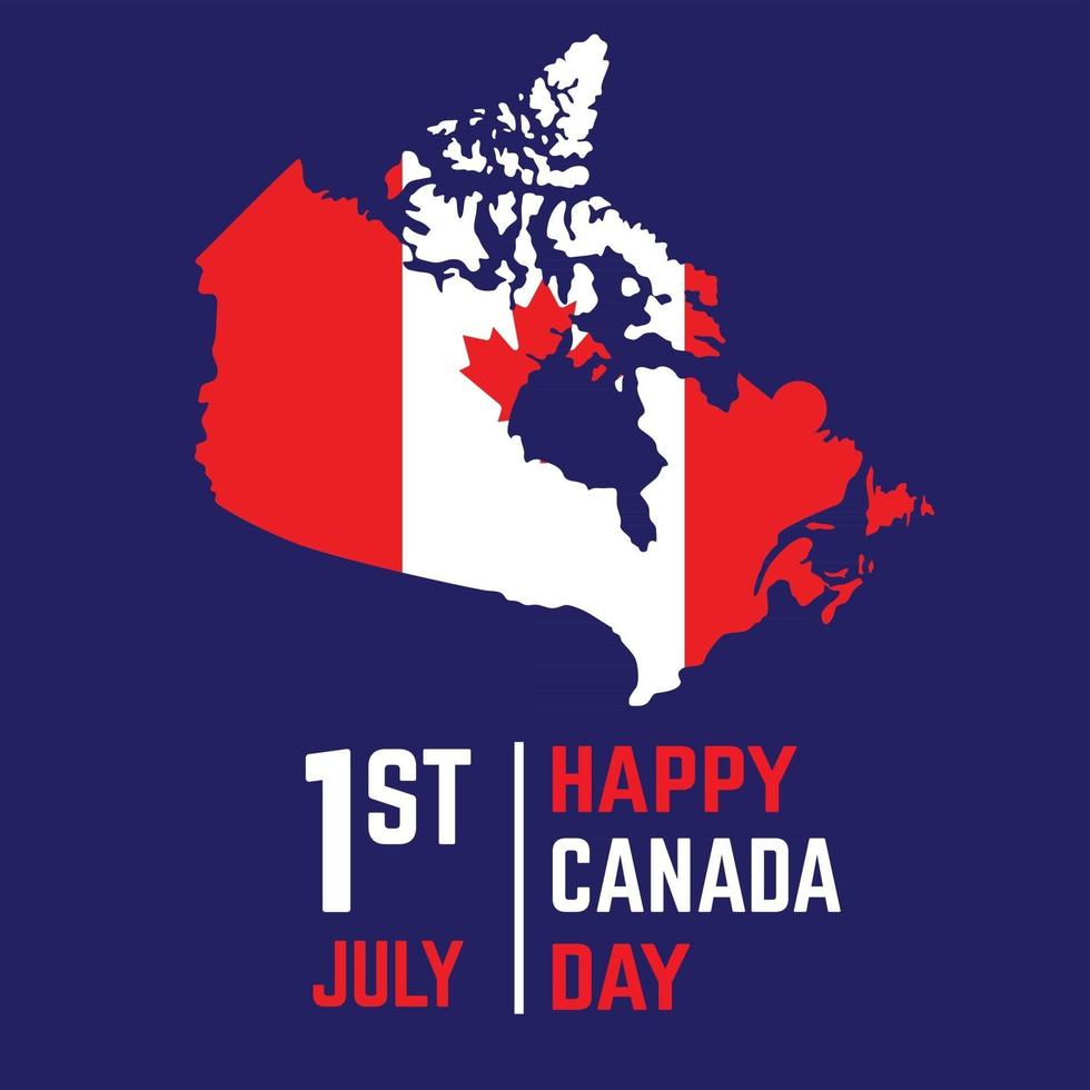 canada independence day greeting card vector