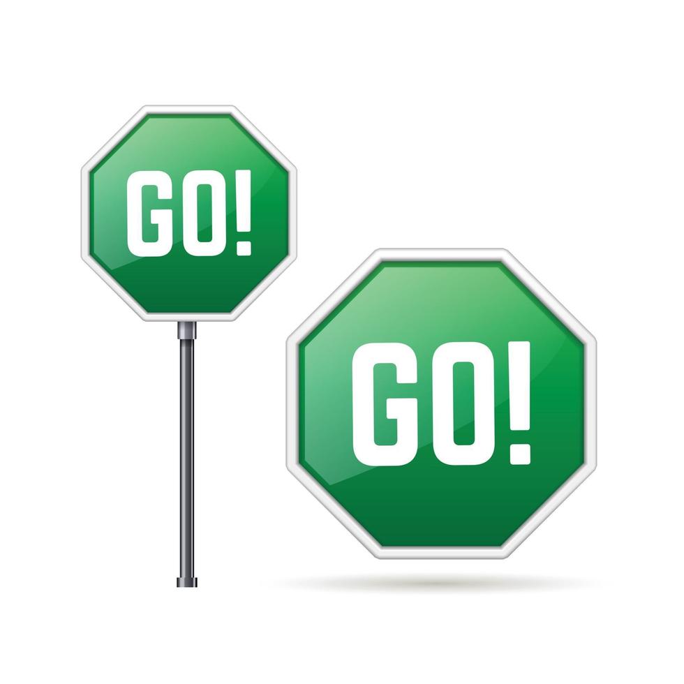 green go  sign icon collection vector