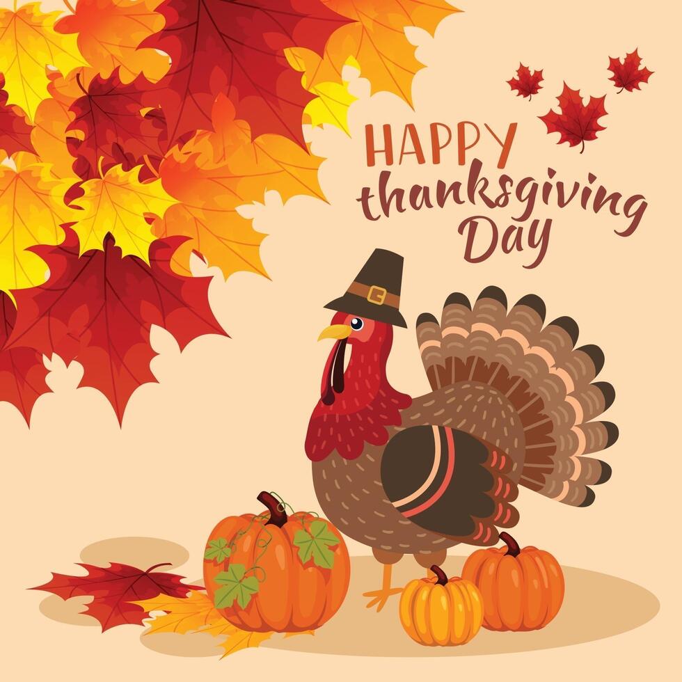 thanksgiving greeting card template vector