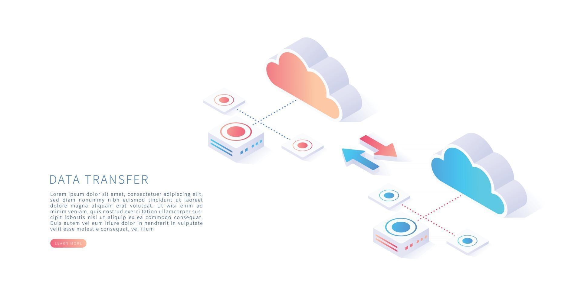 Data transfer file receiver and backup on cloud storage vector