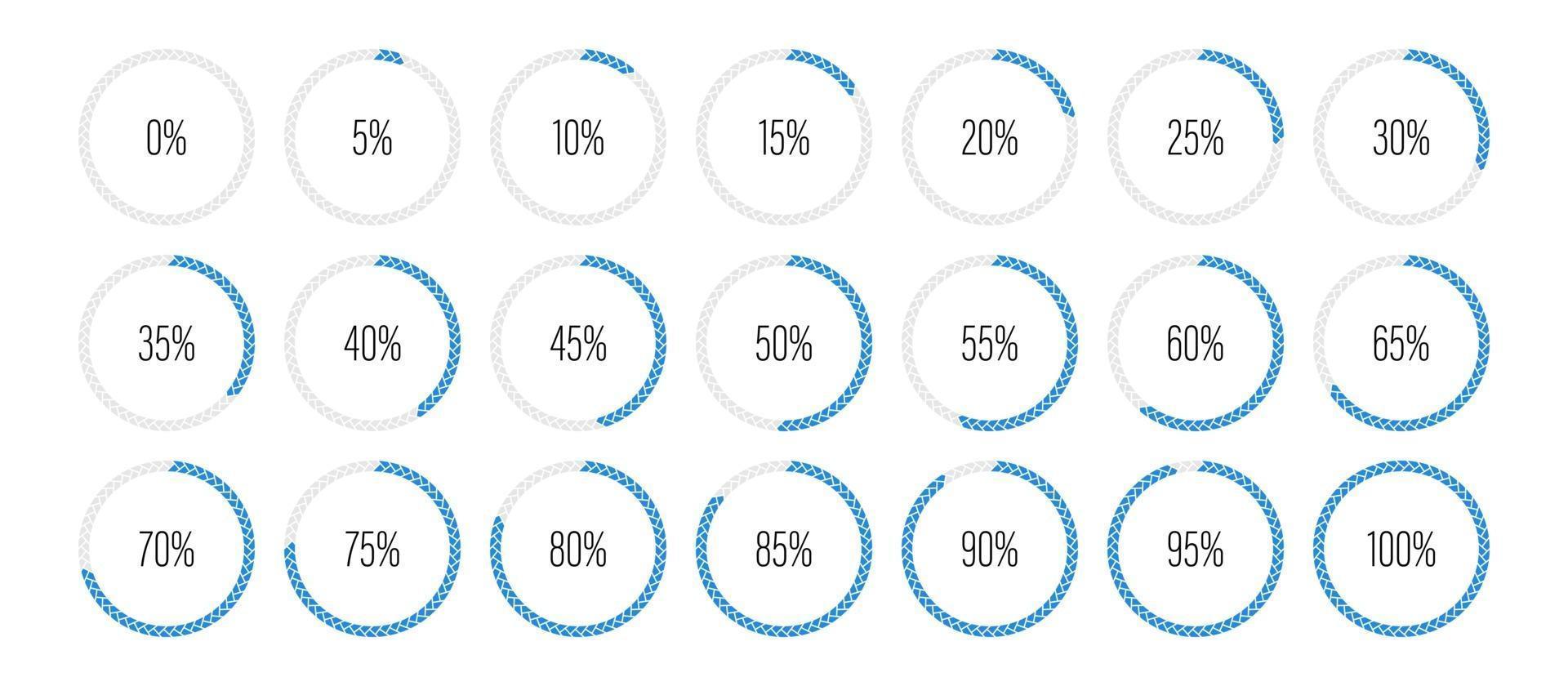 Set of circle percentage diagrams vector