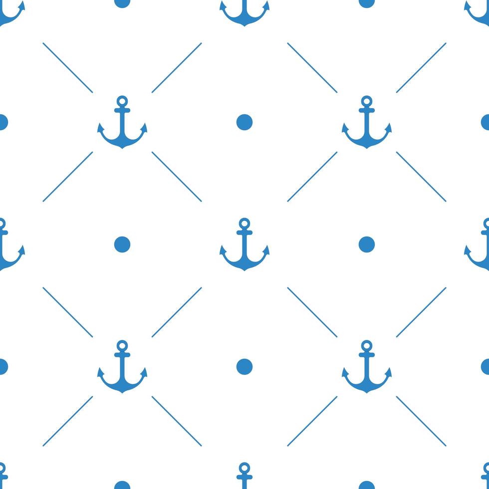Anchor Seamless Pattern flat design Vector Illustration.