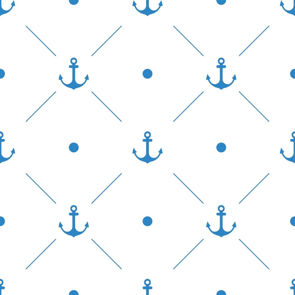 Anchor Seamless Pattern flat design Vector Illustration.