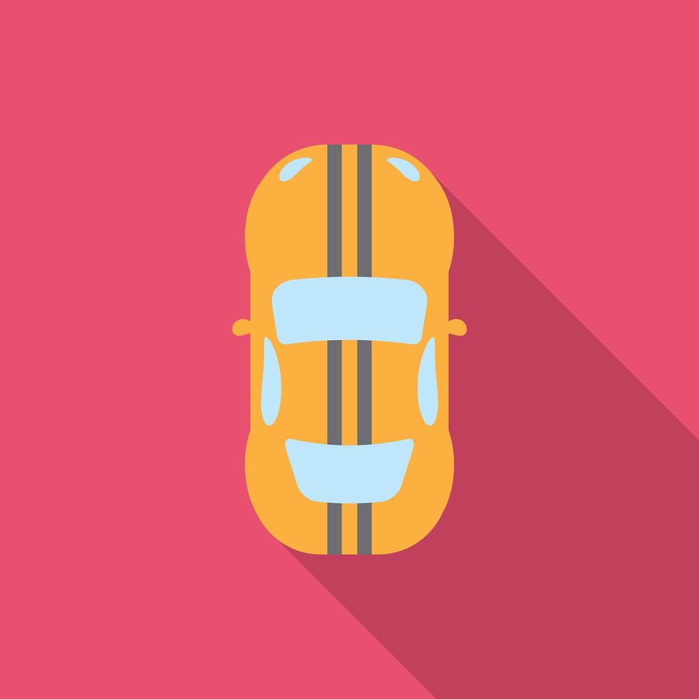 Flat design modern vector illustration of car icon with long shadow.