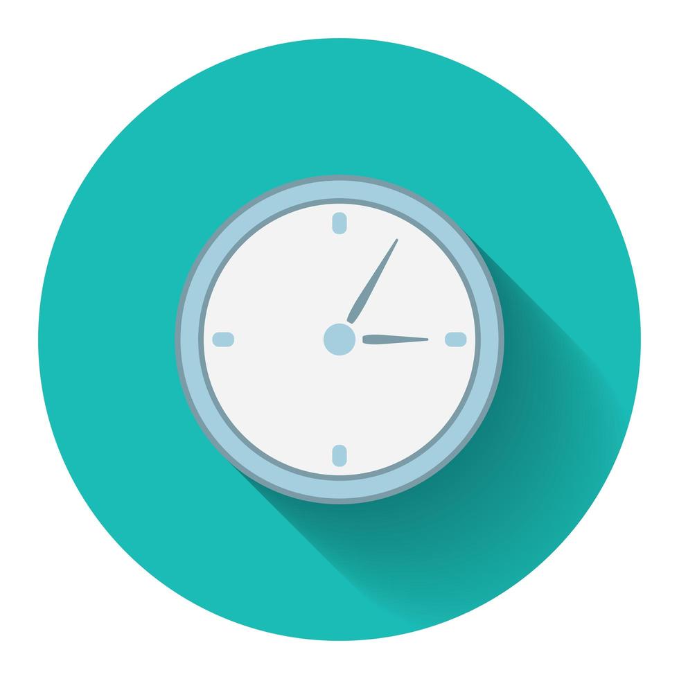 Flat design modern vector illustration of analog clock icon