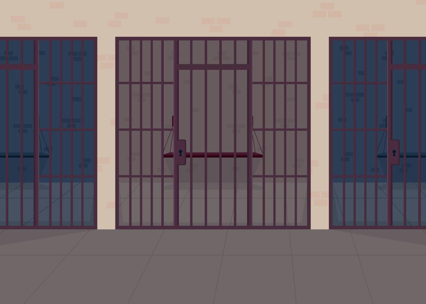 Jail flat color vector illustration