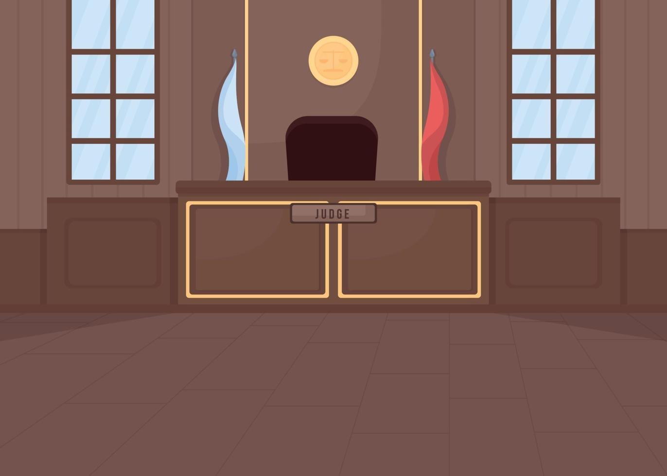 Supreme courthouse flat color vector illustration