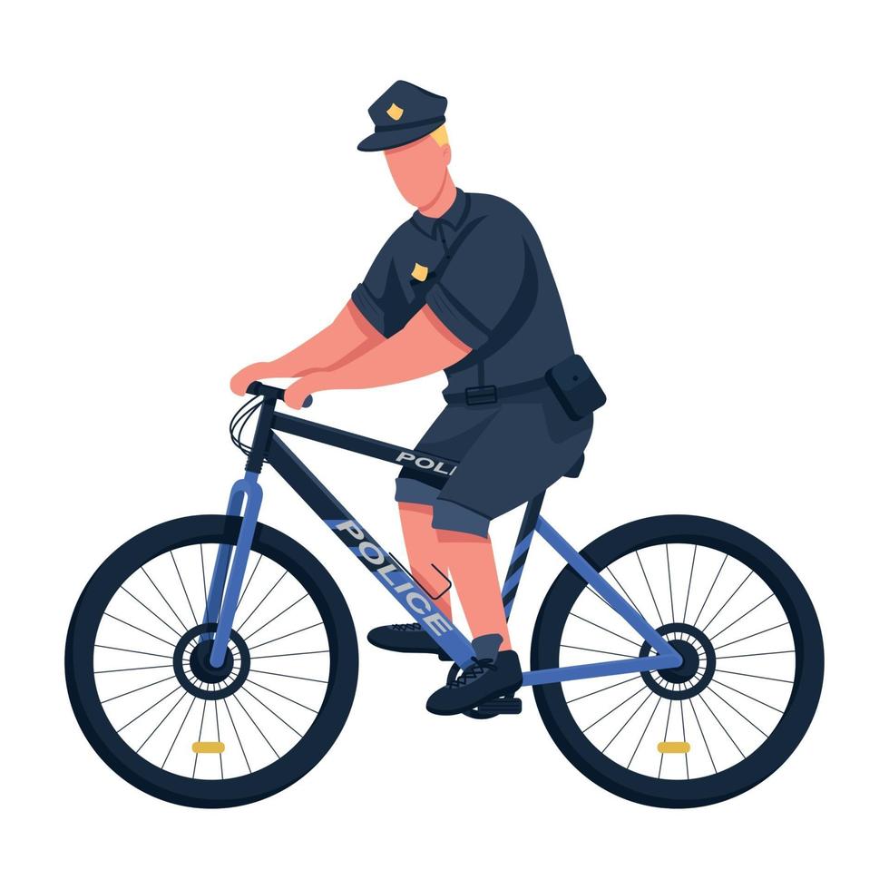 Police officer flat color vector faceless character