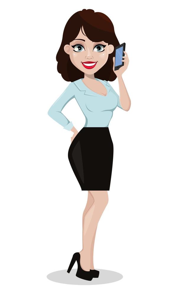 Business woman with a smartphone vector