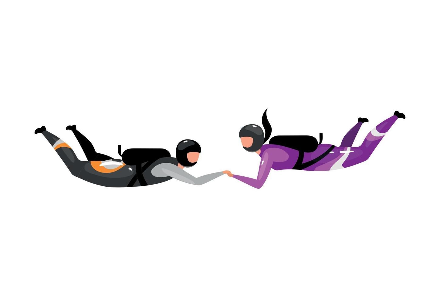 Accelerated free fall flat vector illustration