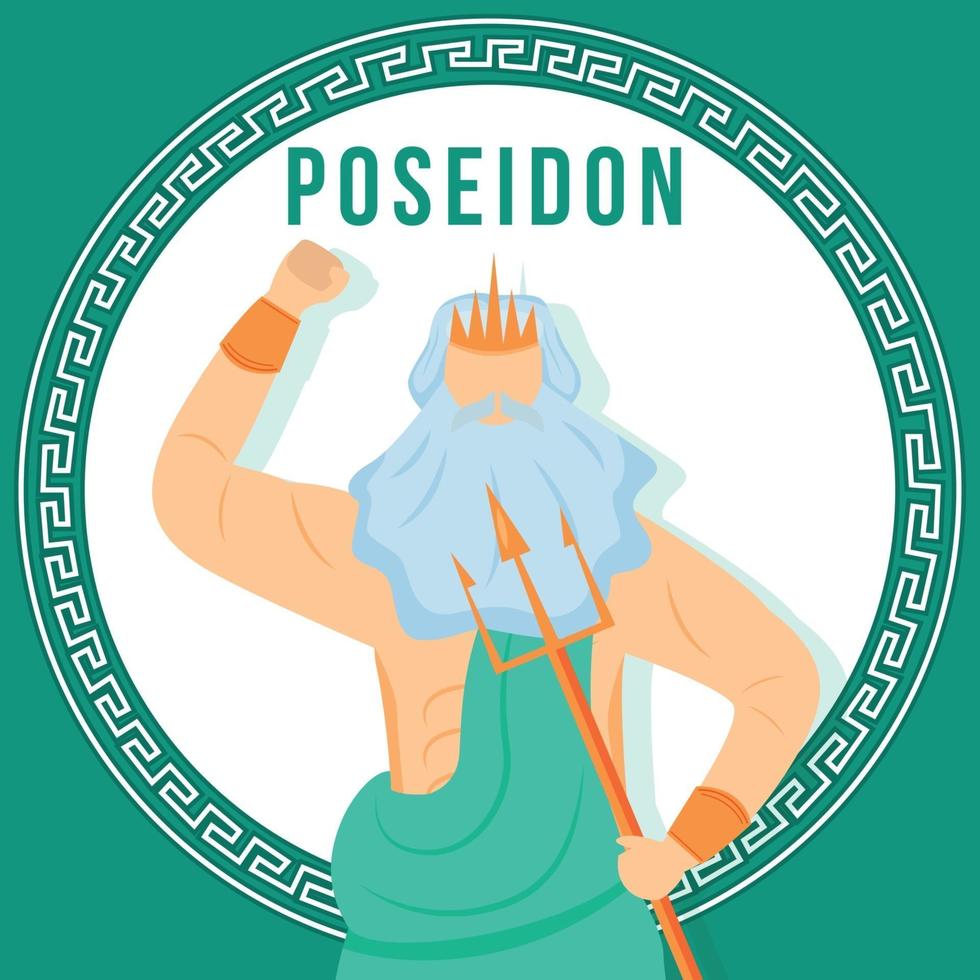 Poseidon turquoise social media post mockup vector