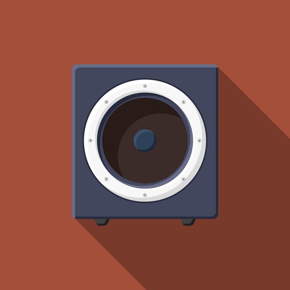 Flat design vector Sound speaker icon with long shadow