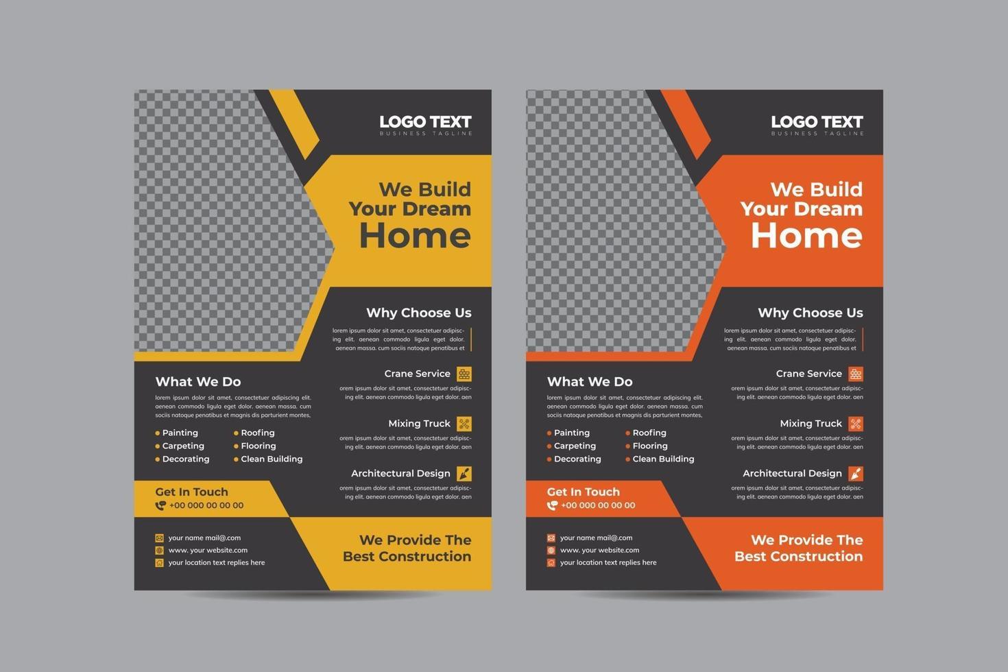Professional Construction Flyer Design Template vector