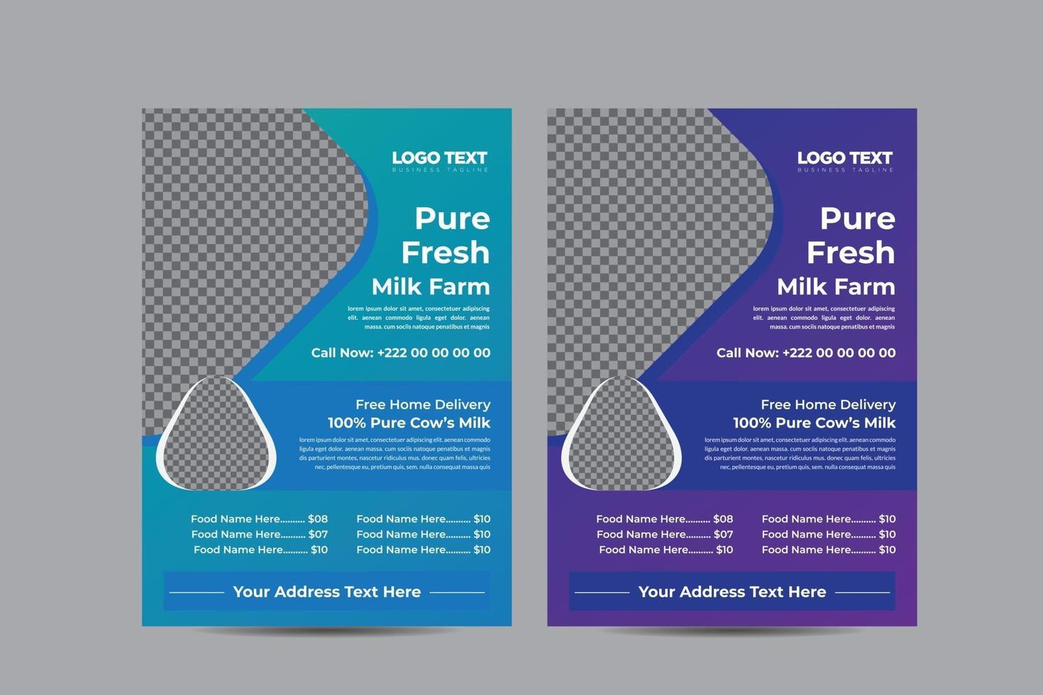 Pure Milk Promotional Poster Design vector