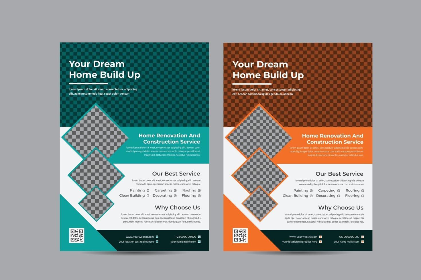 Business Stylish Construction Flyer Template vector