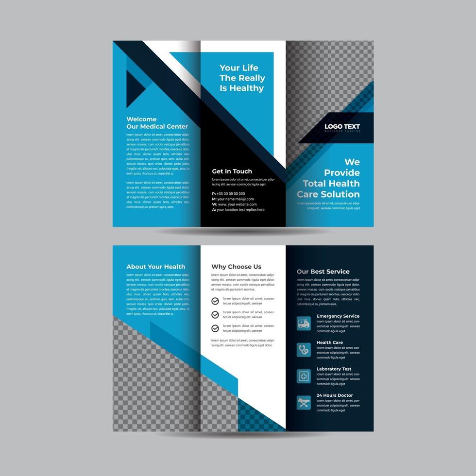 Medical Care TriFold Brochure Template vector