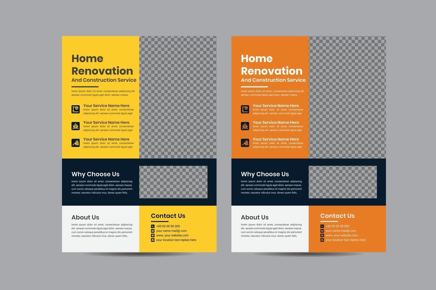 Construction and Building Company Flyer Design Template vector