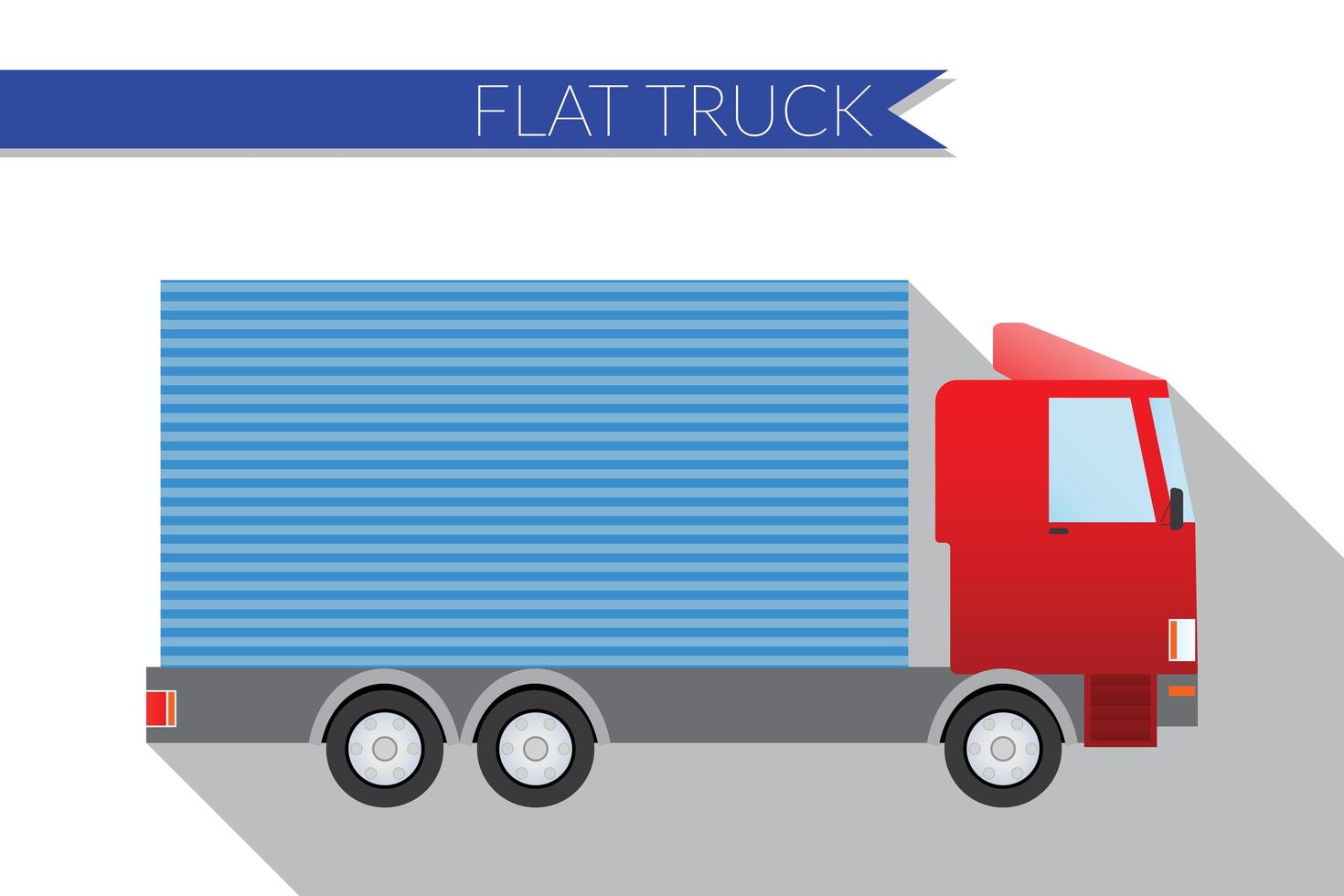 Flat design vector illustration city Transportation, small truck for transportation cargo, side view