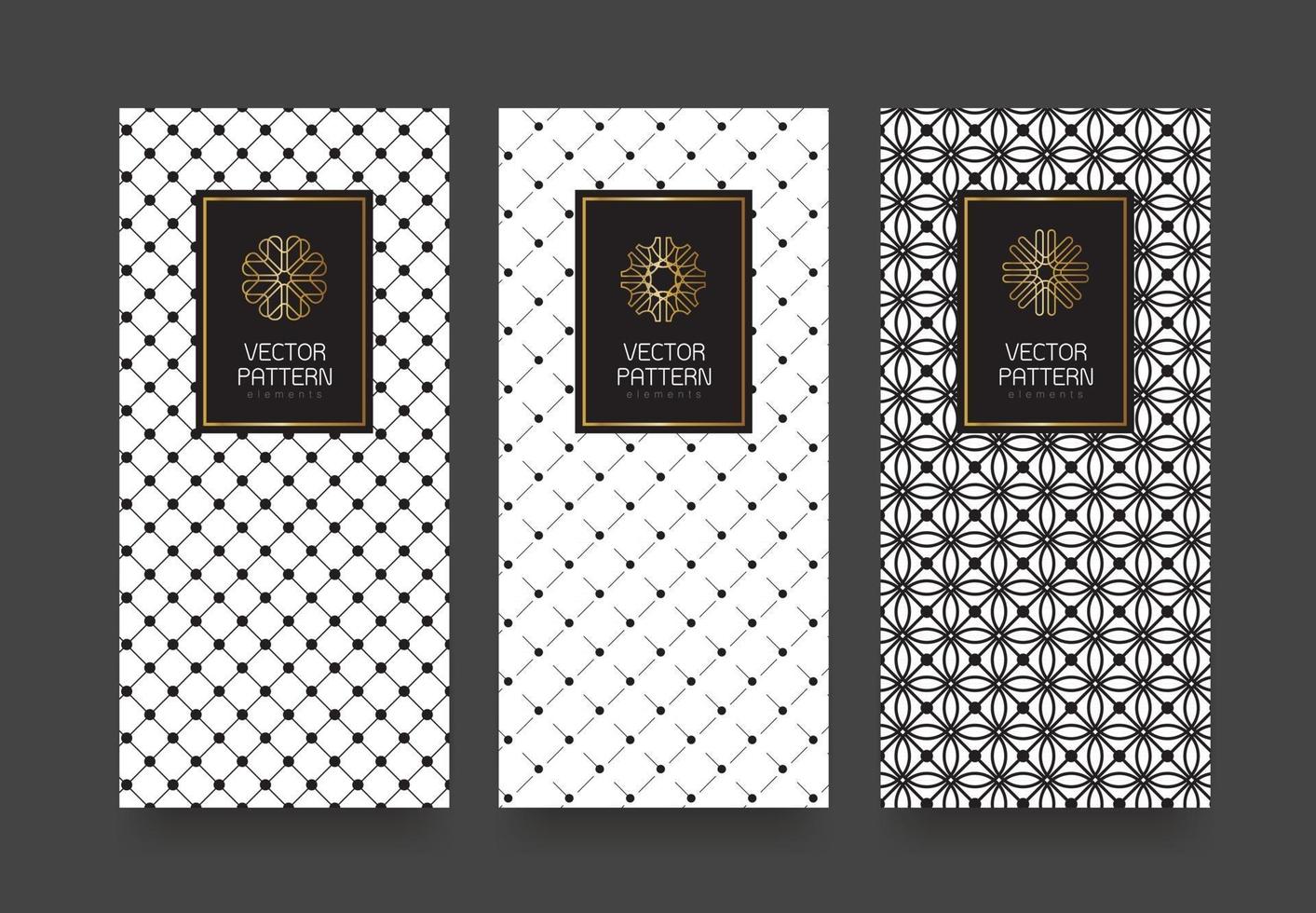 Vector set packaging templates geometric pattern for luxury products