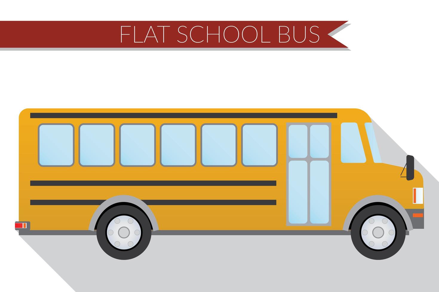 transporte de la ciudad de ilustración vectorial de diseño plano, autobús escolar, vista lateral vector