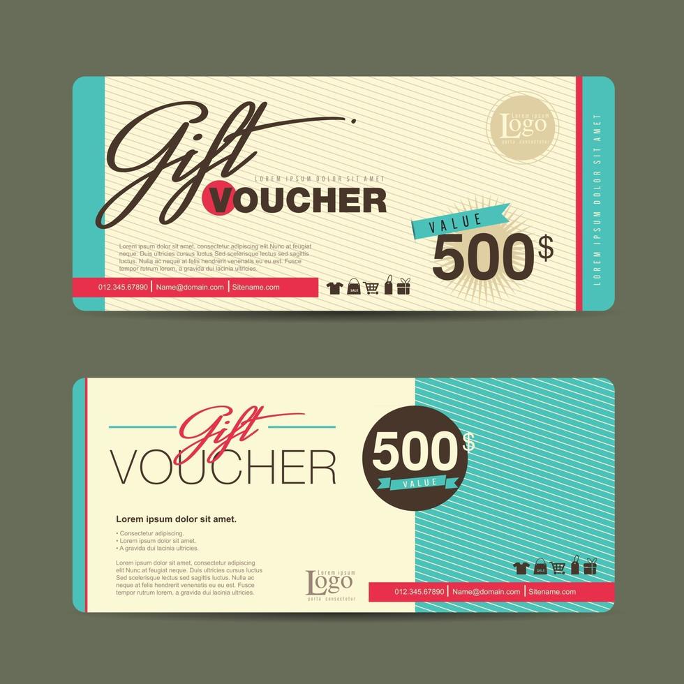 Gift Voucher discount template vector