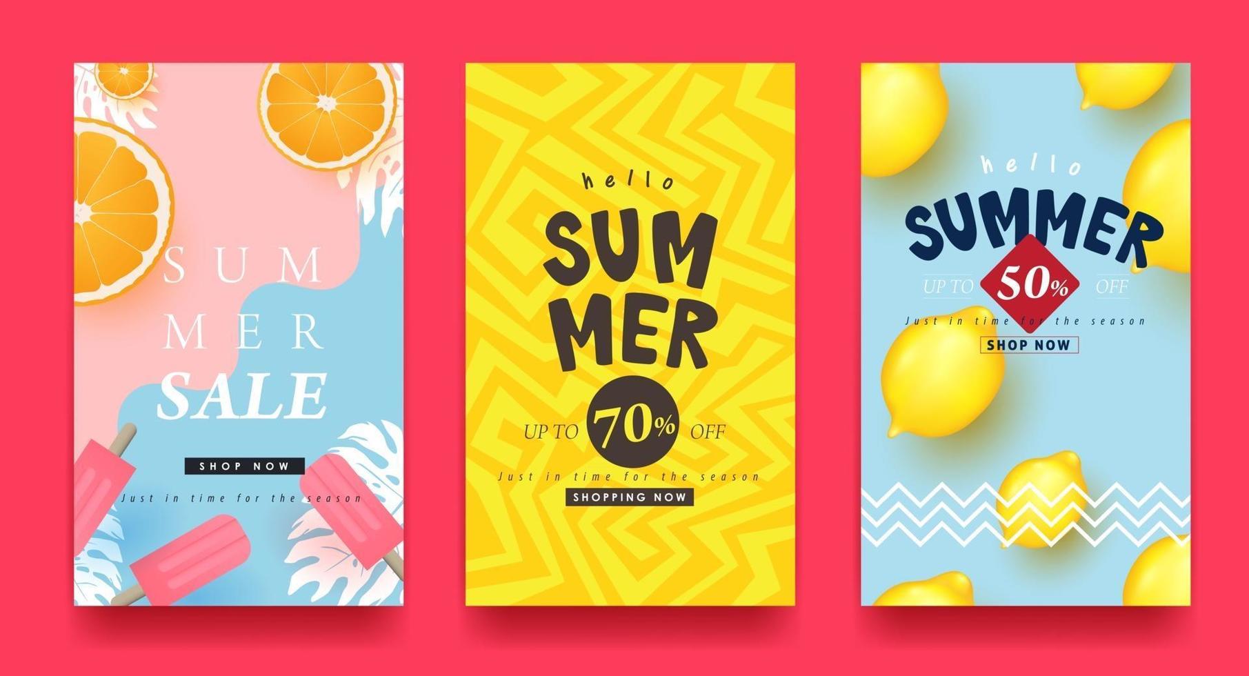 banner de cartel de diseño de fondo de venta de verano vector