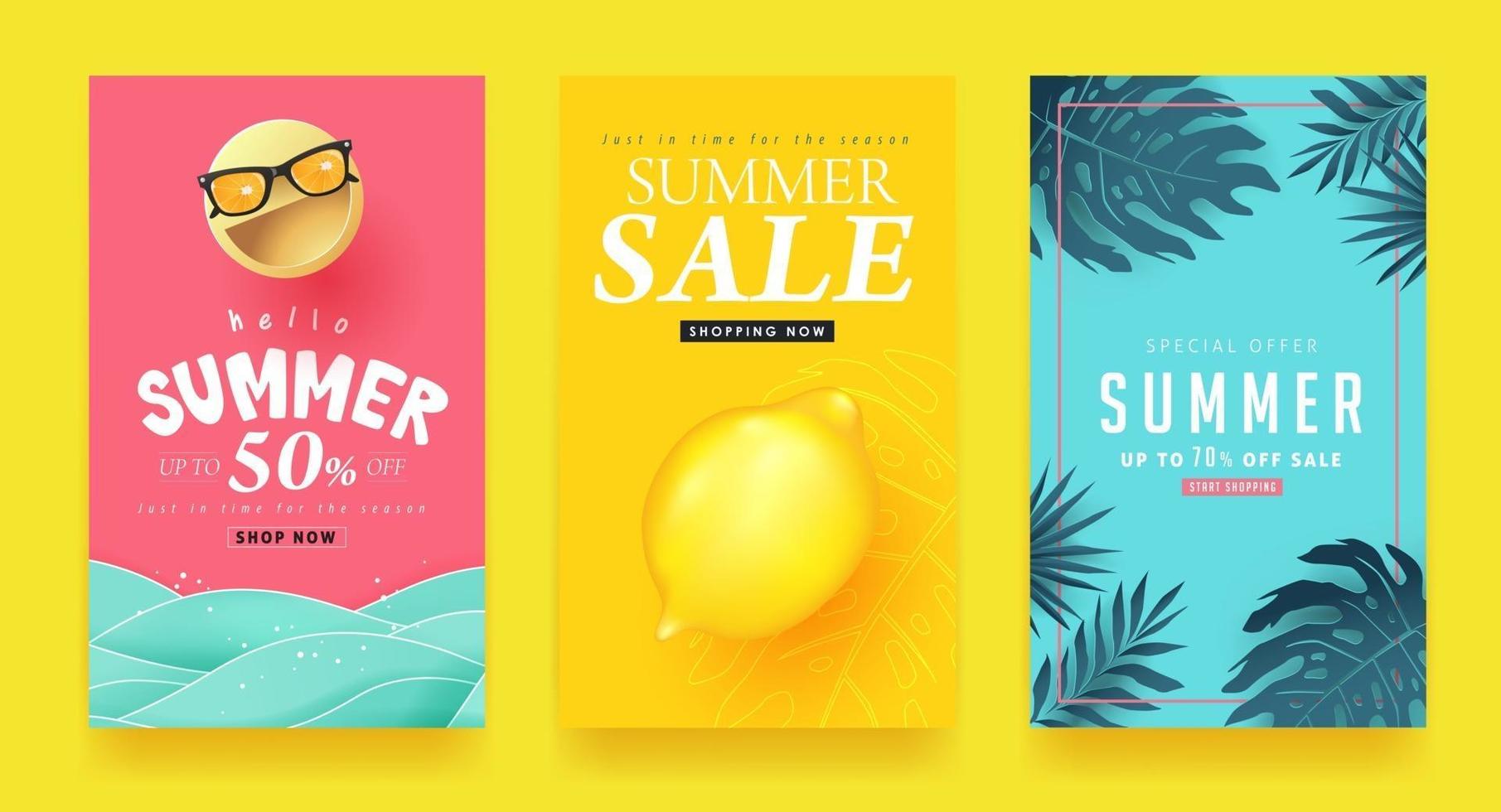 Summer sale background layout poster banner vector