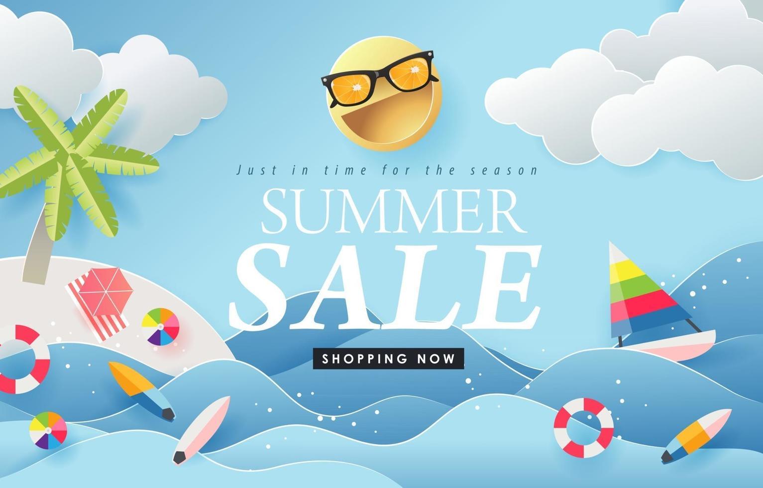 Summer sale background layout poster banner vector