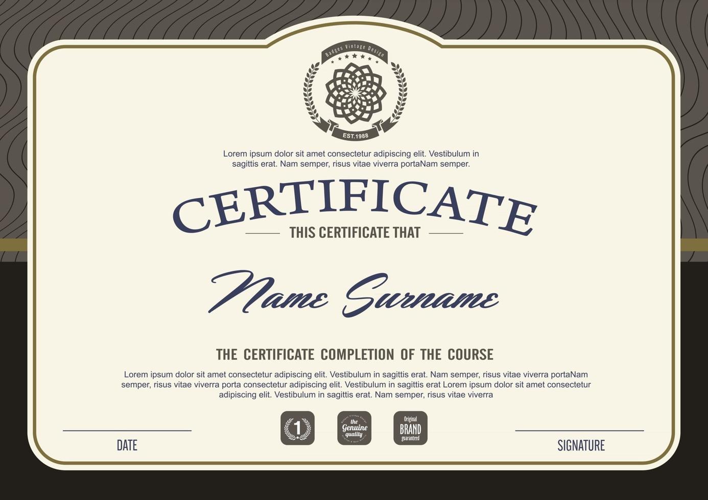 Qualification certificate template with elegant design 24 For Promotion Certificate Template