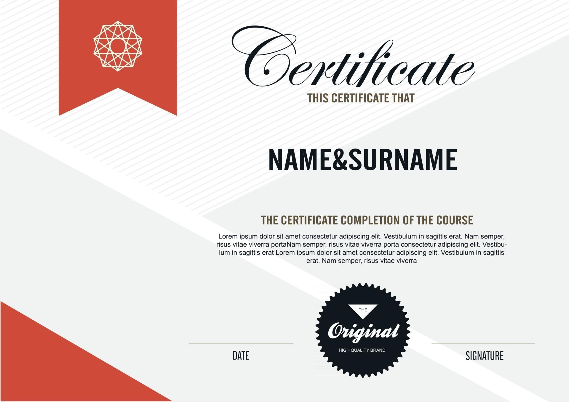 Qualification certificate template with elegant design 2562303 Vector